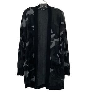 Elliott Lauren Black Gray Camo Cardigan Sz S